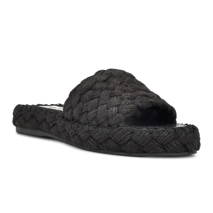 Stef Woven Slide Sandals Black Women Nine West Casual Stef Woven Slide Sandals Black Women Nine West Casual