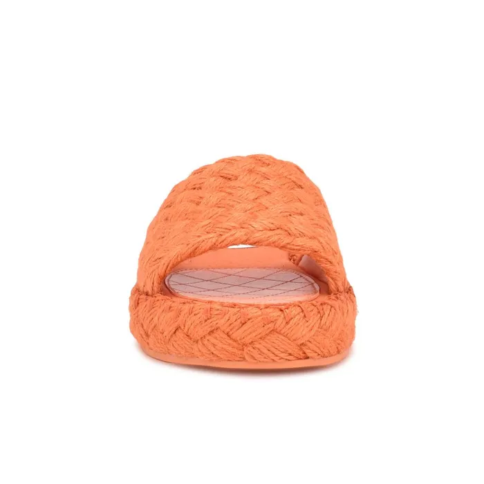 Stef Woven Slide Sandals Orange Women Nine West Casual Stef Woven Slide Sandals Orange Women Nine West Casual