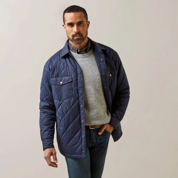 Stinson Shirt Jacket Navy Men Ariat Jackets and Vests