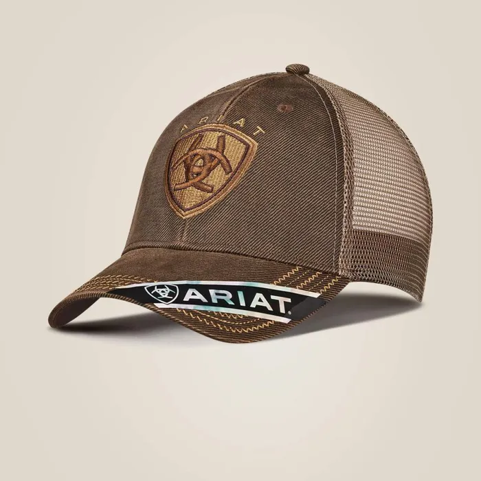 Structured Cap Brown Oilskin Men Ariat Hats and Caps