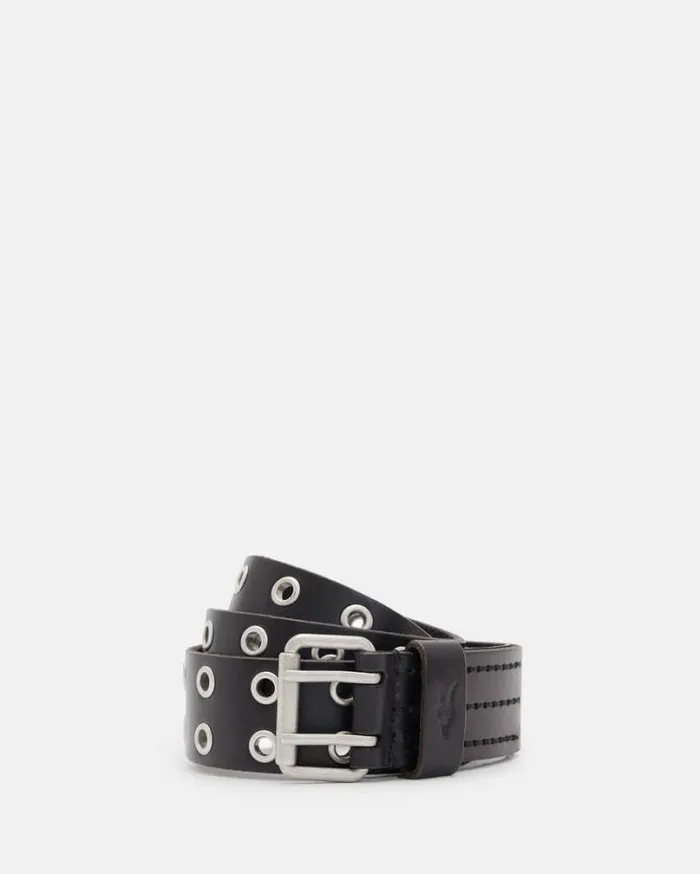 Sturge Leather Belt Black Men AllSaints Leather Belts