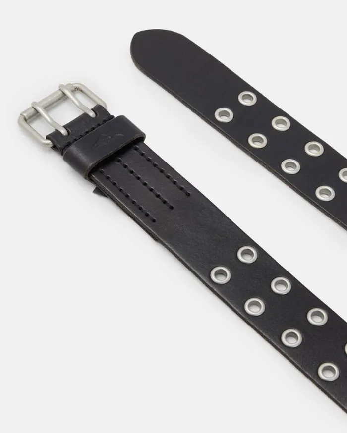 Sturge Leather Belt Black Men AllSaints Leather Belts