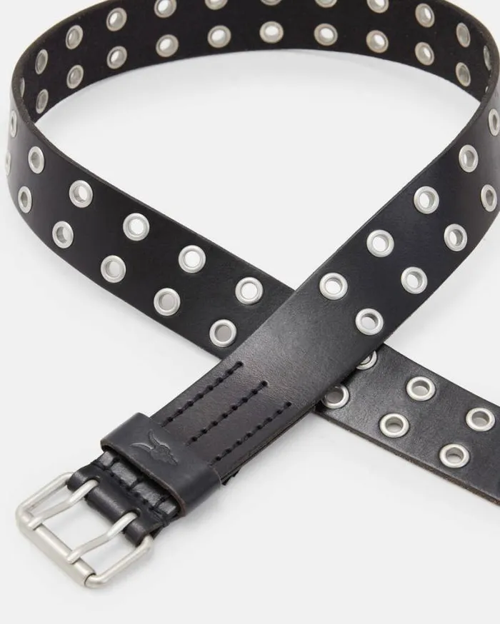 Sturge Leather Belt Black Men AllSaints Leather Belts