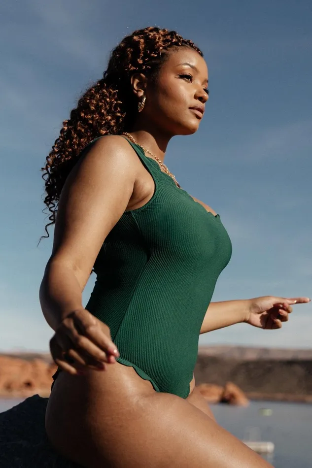 Sunshine Scalloped One Piece Green Women Baltic Born One Piece Sunshine Scalloped One Piece Green Women Baltic Born One Piece