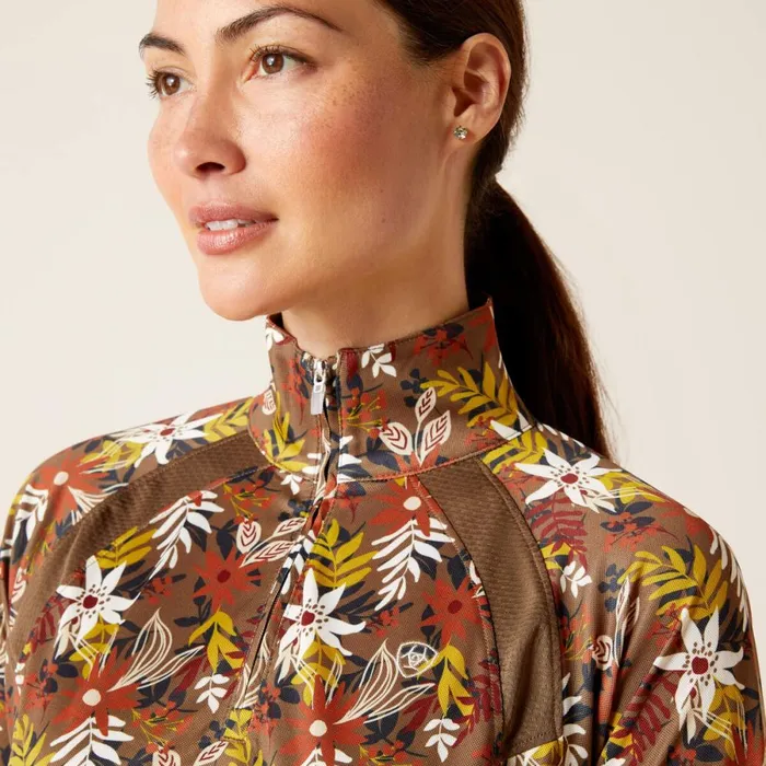 Sunstopper 20 14 Zip Baselayer Canteen Floral Women Ariat TShirts and Tops Sunstopper 20 14 Zip Baselayer Canteen Floral Women Ariat TShirts and Tops