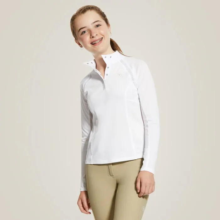 Sunstopper 20 Show Shirt White Kids Ariat English Riding Clothing