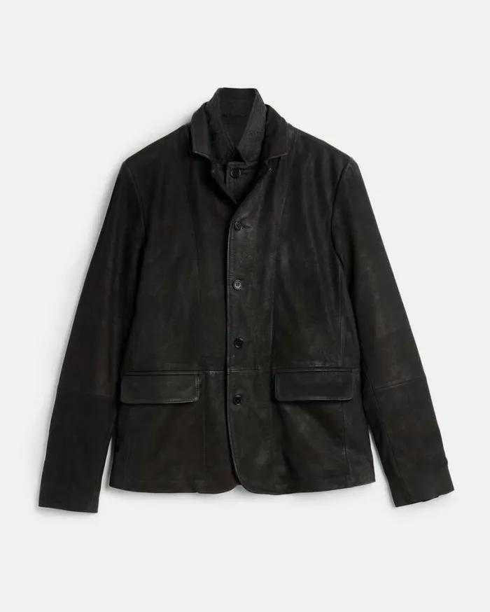 Survey Waxed Suede Double Layer Blazer Anthracite Grey Men AllSaints Jackets and Coats Survey Waxed Suede Double Layer Blazer Anthracite Grey Men AllSaints Jackets and Coats