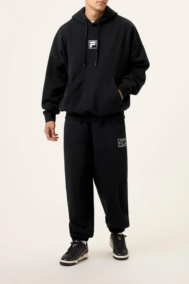 Sweatshirts and Hoodies Men Fila Casa Fila Crest Country Club Hoodie 001 Black