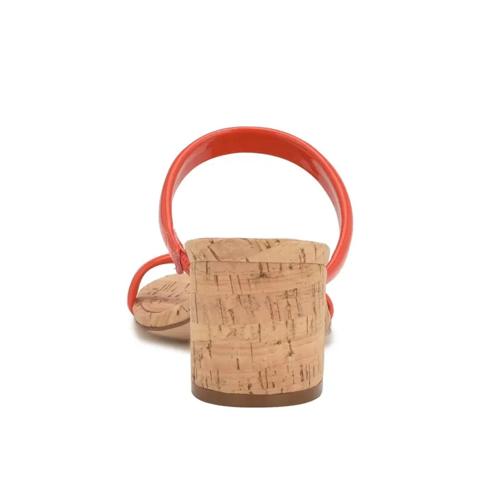 Tae Heeled Slide Sandals Orange Cork Women Nine West Dress Tae Heeled Slide Sandals Orange Cork Women Nine West Dress