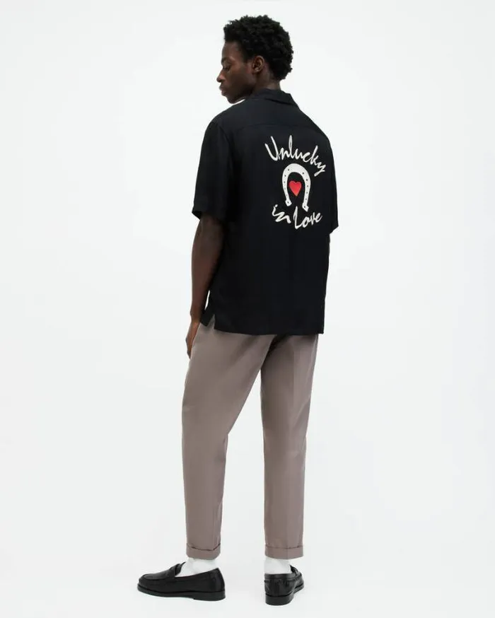 Tallis Slim Fit Cropped Trousers Chestnut Brown Men AllSaints Pants