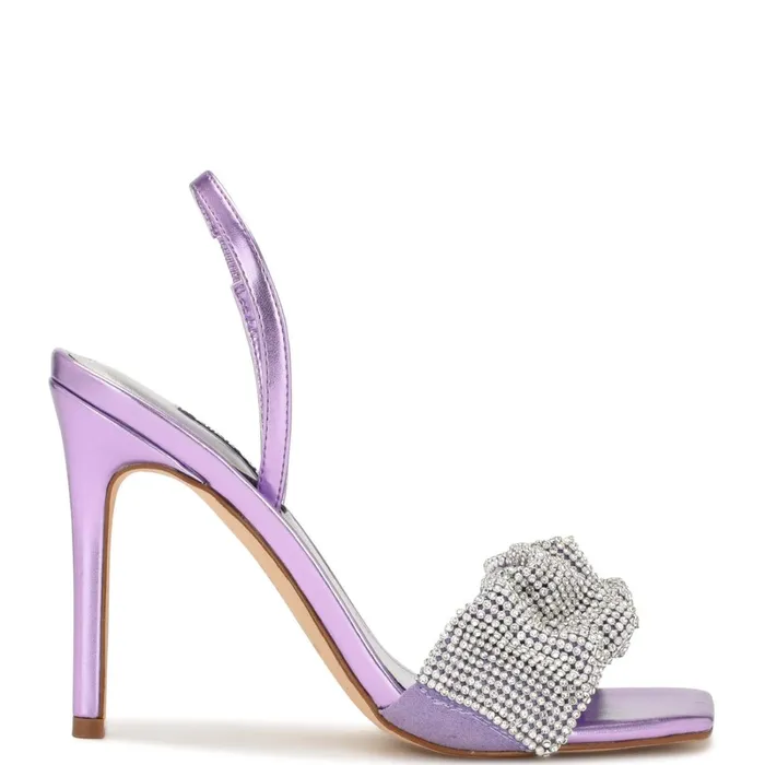 Taray Heeled Sandals Light Purple Crystal Women Nine West Dress