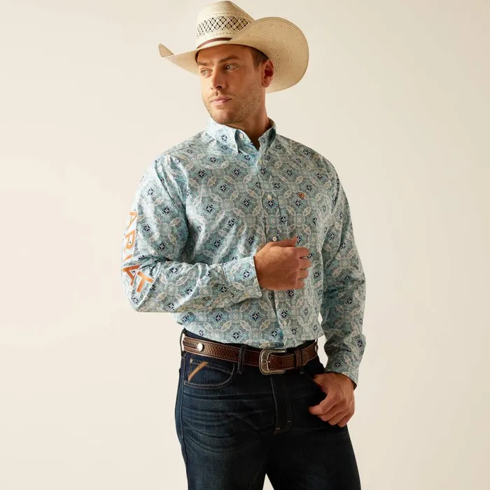 Team Emmett Classic Fit Shirt White Men Ariat Button Down Shirts
