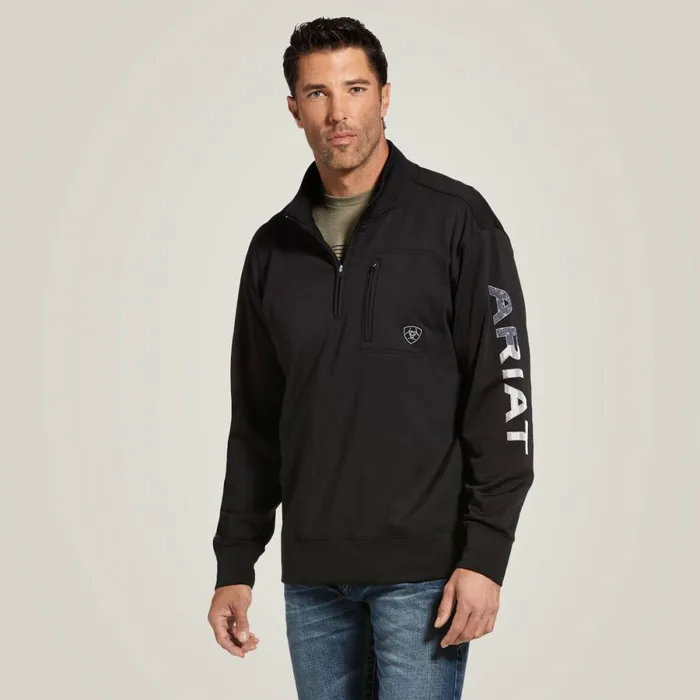 Team Logo 14 Zip Sweatshirt Blackamericana Men Ariat Sweatshirts and Hoodies
