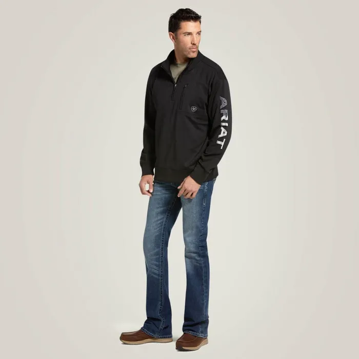 Team Logo 14 Zip Sweatshirt Blackamericana Men Ariat Sweatshirts and Hoodies