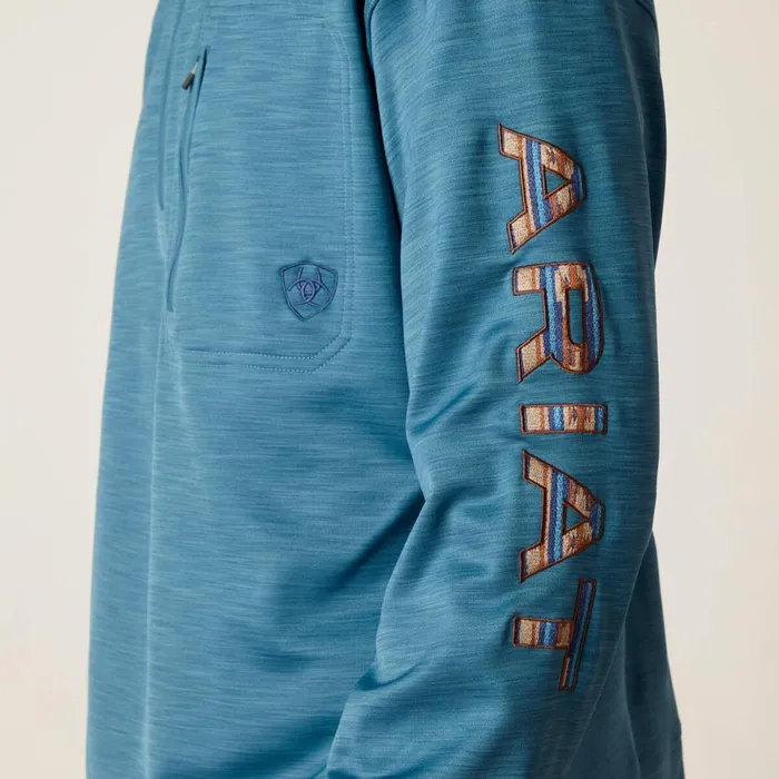 Team Logo 14 Zip Sweatshirt Mallard Blue Men Ariat Sweatshirts and Hoodies
