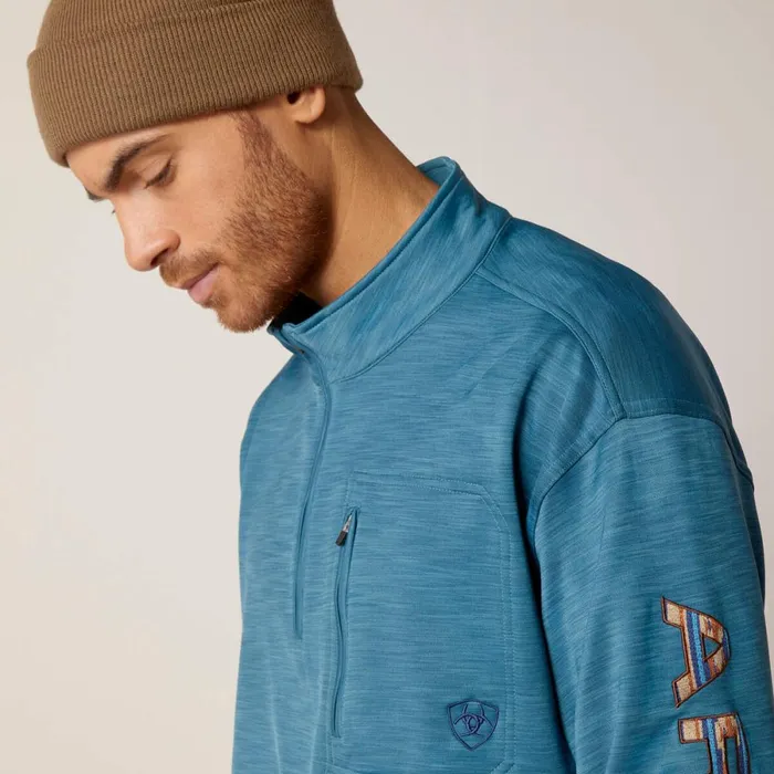 Team Logo 14 Zip Sweatshirt Mallard Blue Men Ariat Sweatshirts and Hoodies