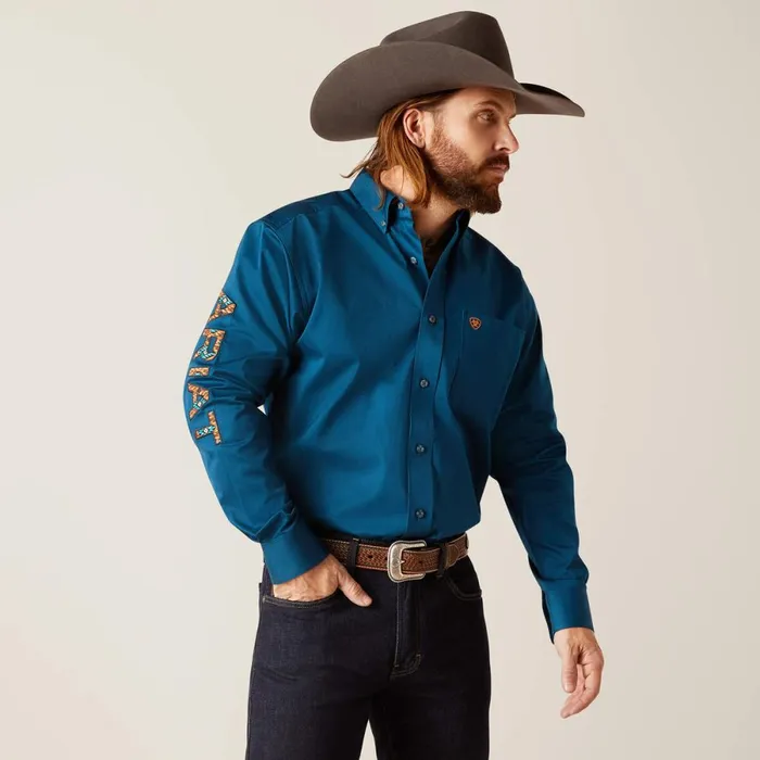 Team Logo Twill Classic Fit Shirt Sailor Blue Men Ariat Button Down Shirts