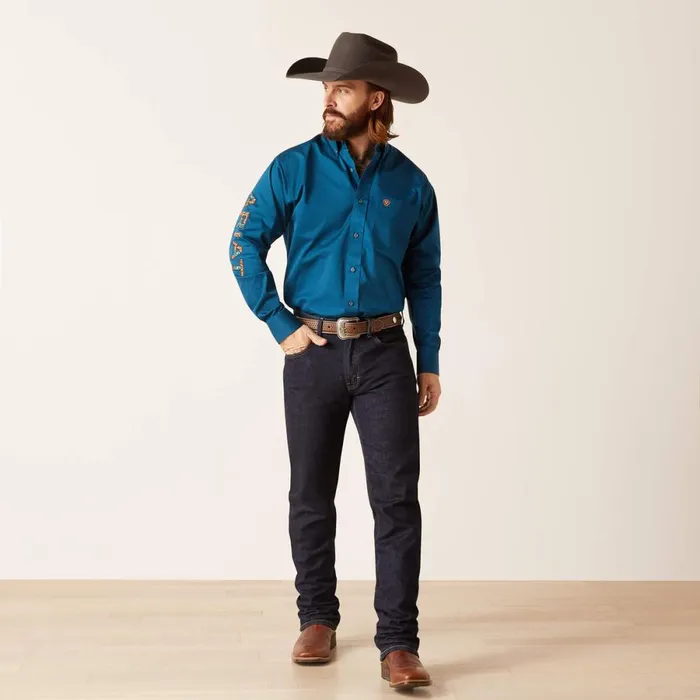 Team Logo Twill Classic Fit Shirt Sailor Blue Men Ariat Button Down Shirts