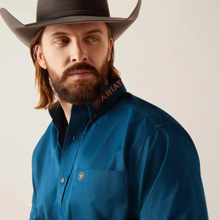 Team Logo Twill Classic Fit Shirt Sailor Blue Men Ariat Button Down Shirts