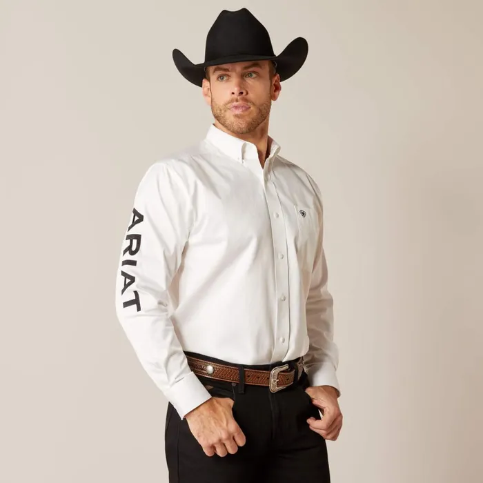 Team Logo Twill Classic Fit Shirt Whiteblack Men Ariat Button Down Shirts
