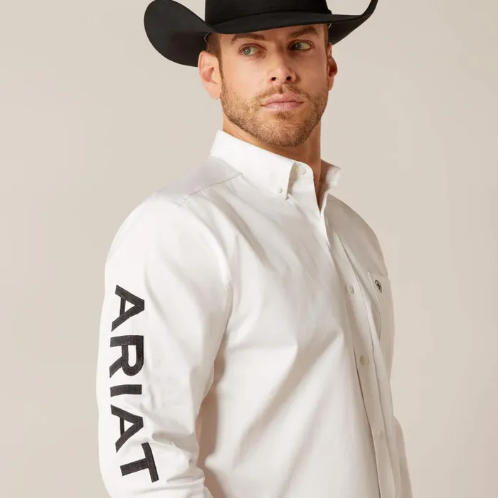 Team Logo Twill Classic Fit Shirt Whiteblack Men Ariat Button Down Shirts Team Logo Twill Classic Fit Shirt Whiteblack Men Ariat Button Down Shirts