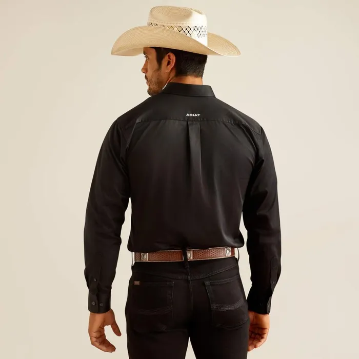 Team Logo Twill Fitted Shirt Blackmexico Men Ariat Button Down Shirts Team Logo Twill Fitted Shirt Blackmexico Men Ariat Button Down Shirts