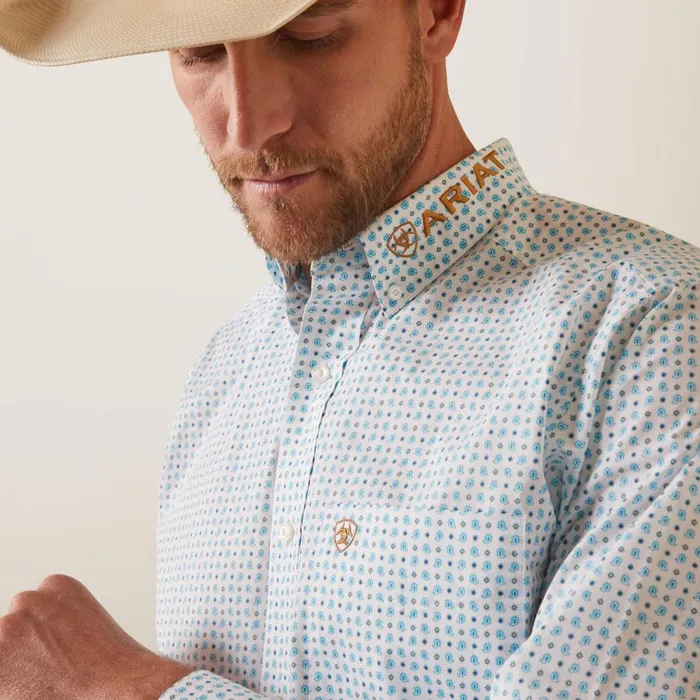 Team Stuart Fitted Shirt White Men Ariat Button Down Shirts Team Stuart Fitted Shirt White Men Ariat Button Down Shirts