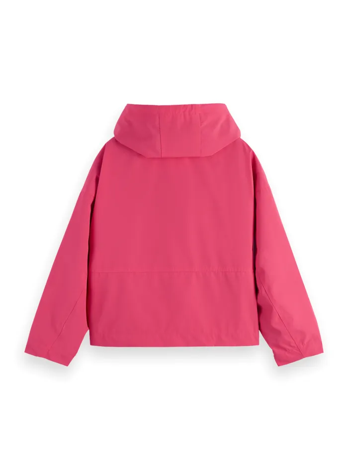 TECHNICAL LIGHTWEIGHT HOODED JACKET Bright Raspberry Women Scotch and Soda Jackets and Coats TECHNICAL LIGHTWEIGHT HOODED JACKET Bright Raspberry Women Scotch and Soda Jackets and Coats