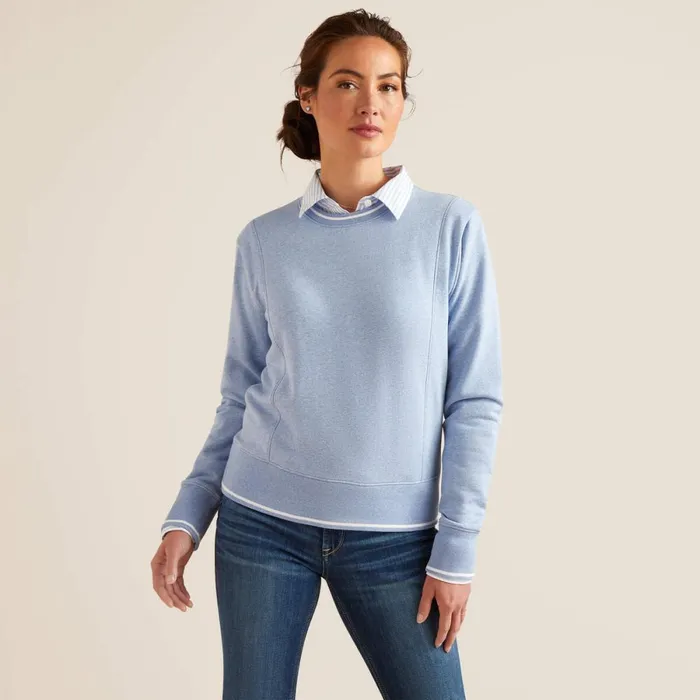 Tedstock Sweatshirt Light Blue Heather Women Ariat Sweaters and Cardigans
