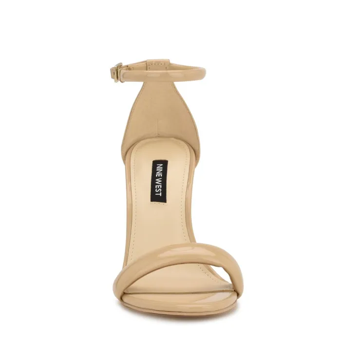 Teeya Ankle Strap Sandals Light Natural Patent Women Nine West High Heels Teeya Ankle Strap Sandals Light Natural Patent Women Nine West High Heels