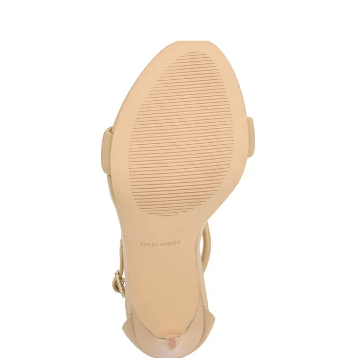 Teeya Ankle Strap Sandals Light Natural Patent Women Nine West High Heels Teeya Ankle Strap Sandals Light Natural Patent Women Nine West High Heels