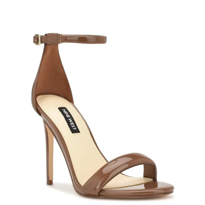 Teeya Ankle Strap Sandals New Maple Patent Women Nine West Sandals Teeya Ankle Strap Sandals New Maple Patent Women Nine West Sandals