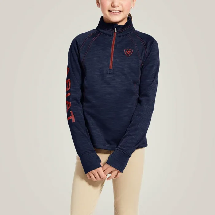 TEK Team 12 Zip Sweatshirt Navy Heather Kids Ariat English Riding Clothing