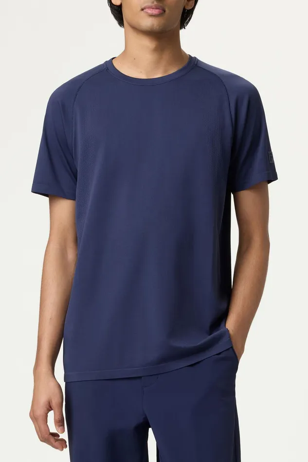Tennis Men Fila Lucky Ace Short Sleeve Seamless Crew 400 Fila Navy