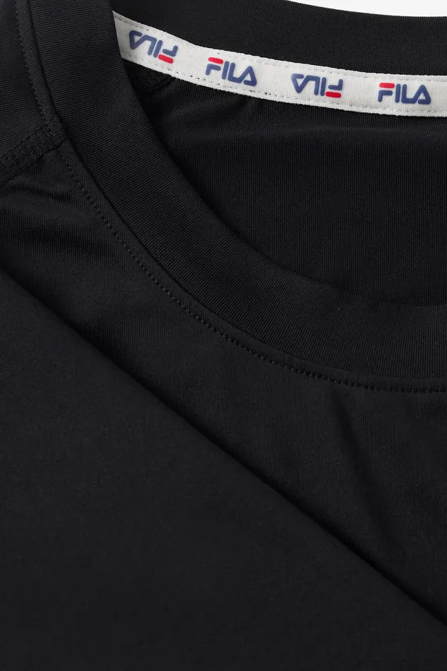 Tennis Men Fila Short Sleeve Crewneck 001 Black Tennis Men Fila Short Sleeve Crewneck 001 Black