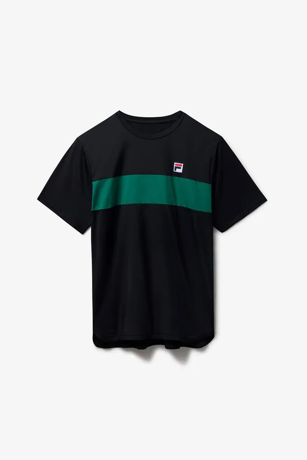 Tennis Men Fila Tennis Essentials Short Sleeve Crew 048 Blackgreen Jacket