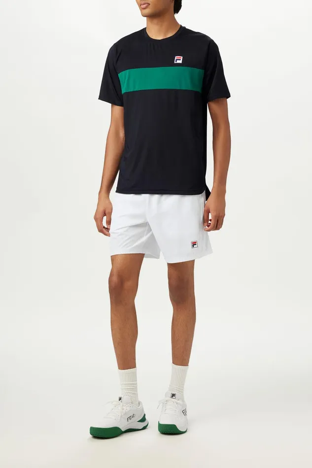Tennis Men Fila Tennis Essentials Short Sleeve Crew 048 Blackgreen Jacket