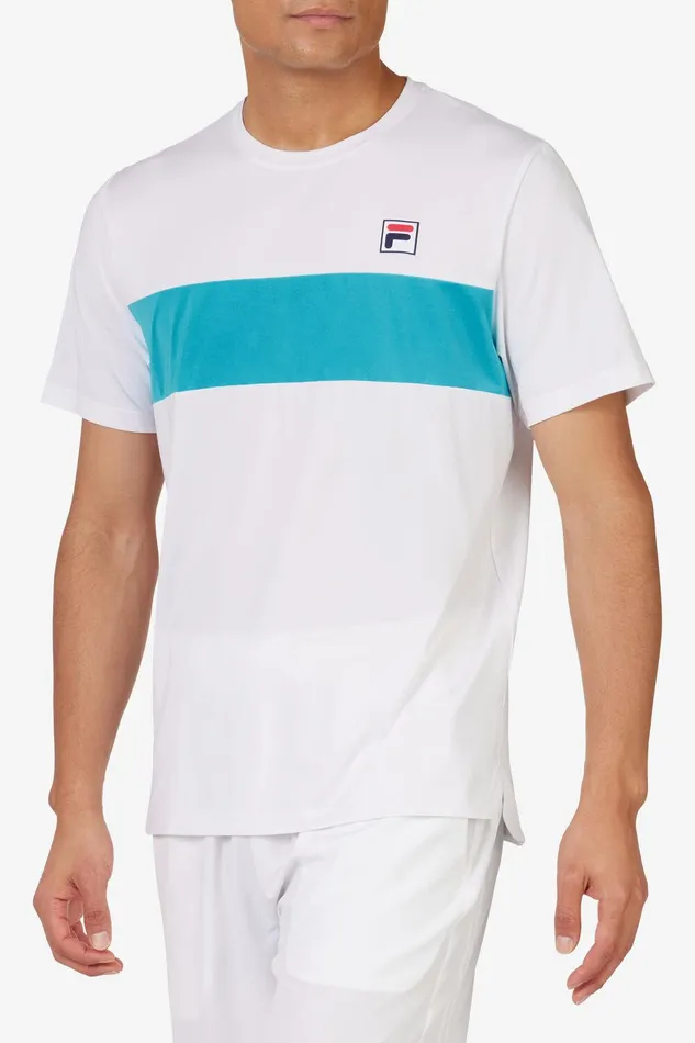 Tennis Men Fila Tennis Essentials Short Sleeve Crew 147 White Scub