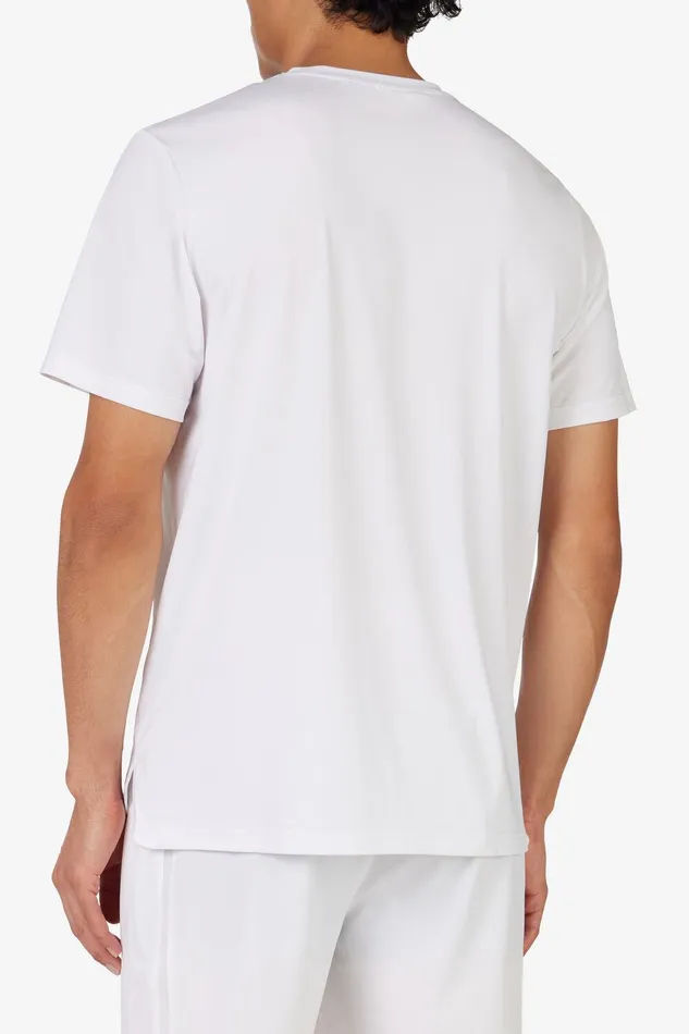 Tennis Men Fila Tennis Essentials Short Sleeve Crew 147 White Scub