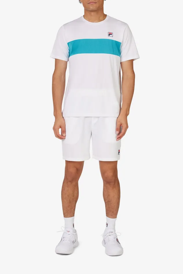 Tennis Men Fila Tennis Essentials Short Sleeve Crew 147 White Scub