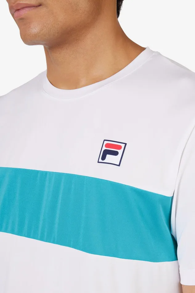 Tennis Men Fila Tennis Essentials Short Sleeve Crew 147 White Scub