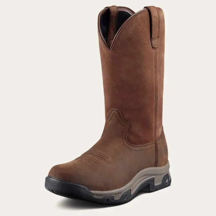 Terrain Pull On Waterproof Boot Distressed Brown Men Ariat Western Boots