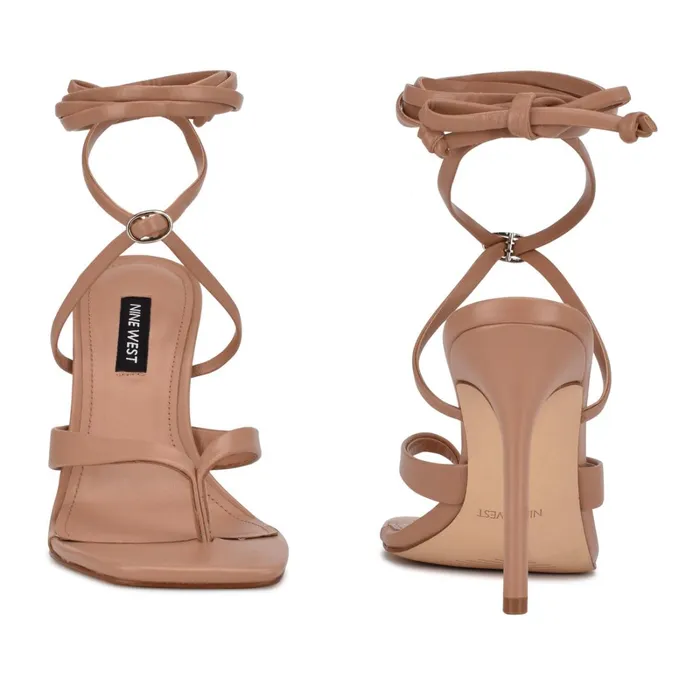 Terrie Ankle Wrap Heeled Sandals Nude Women Nine West High Heels Terrie Ankle Wrap Heeled Sandals Nude Women Nine West High Heels