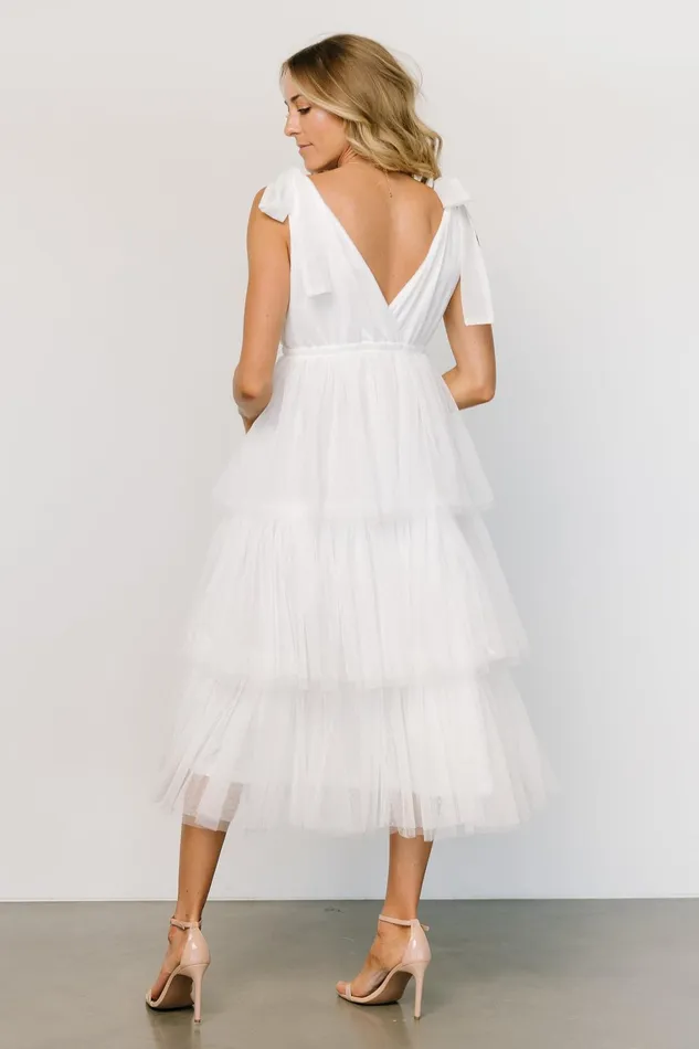 Tessa Tiered Tulle Tank Dress White Women Baltic Born Bridal Tessa Tiered Tulle Tank Dress White Women Baltic Born Bridal
