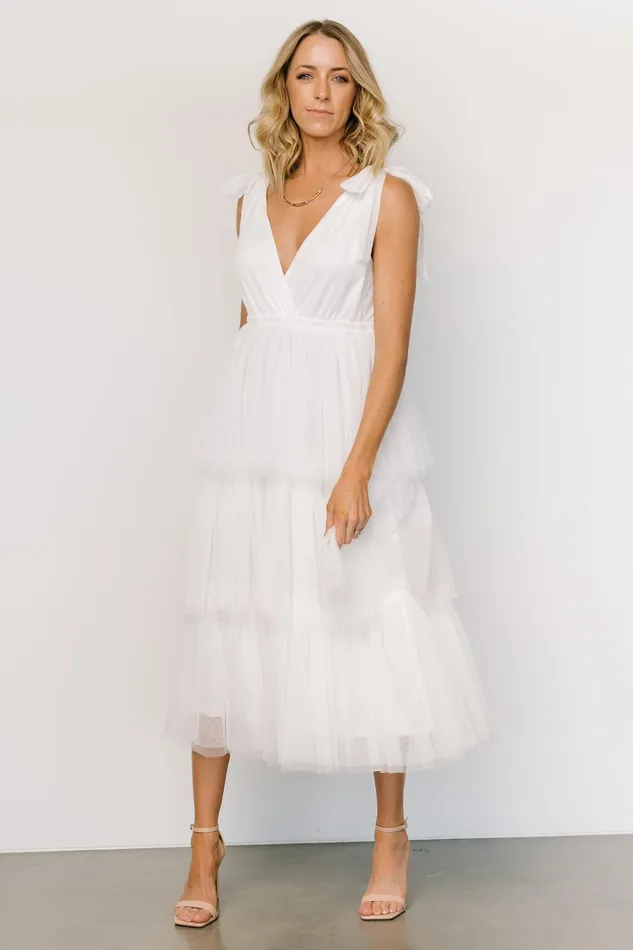 Tessa Tiered Tulle Tank Dress White Women Baltic Born Bridal Tessa Tiered Tulle Tank Dress White Women Baltic Born Bridal