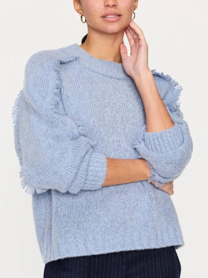 The Aimee Fringe Crew Lucia Blue Mlange Women Brochu Walker Sweaters
