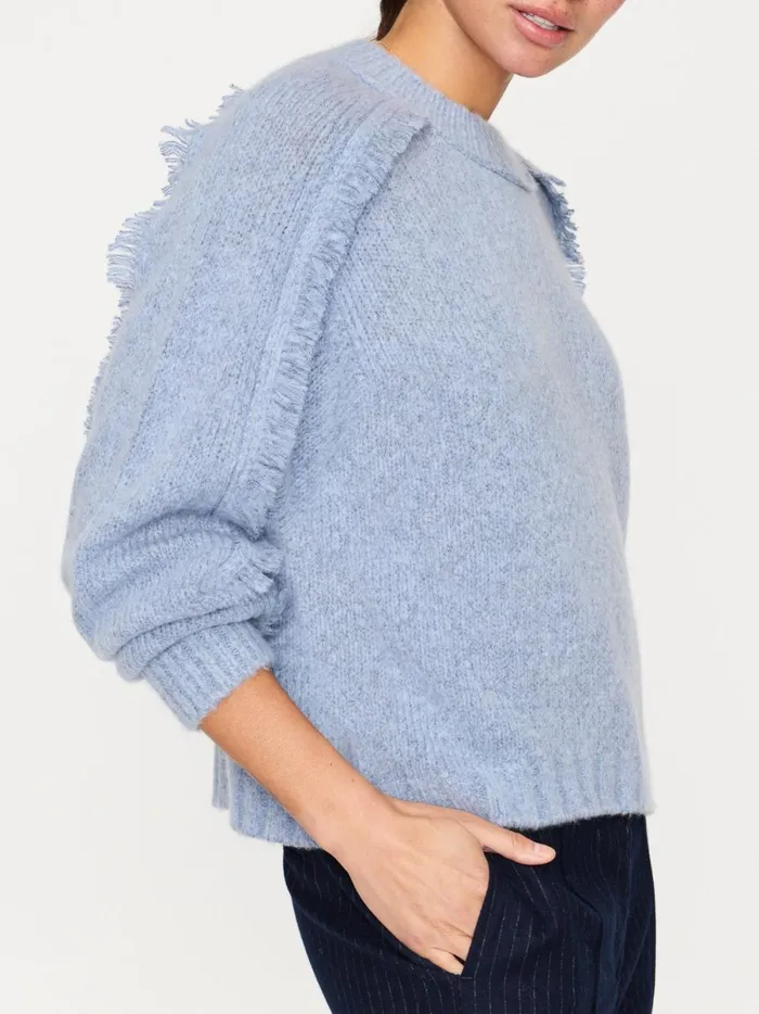 The Aimee Fringe Crew Lucia Blue Mlange Women Brochu Walker Sweaters