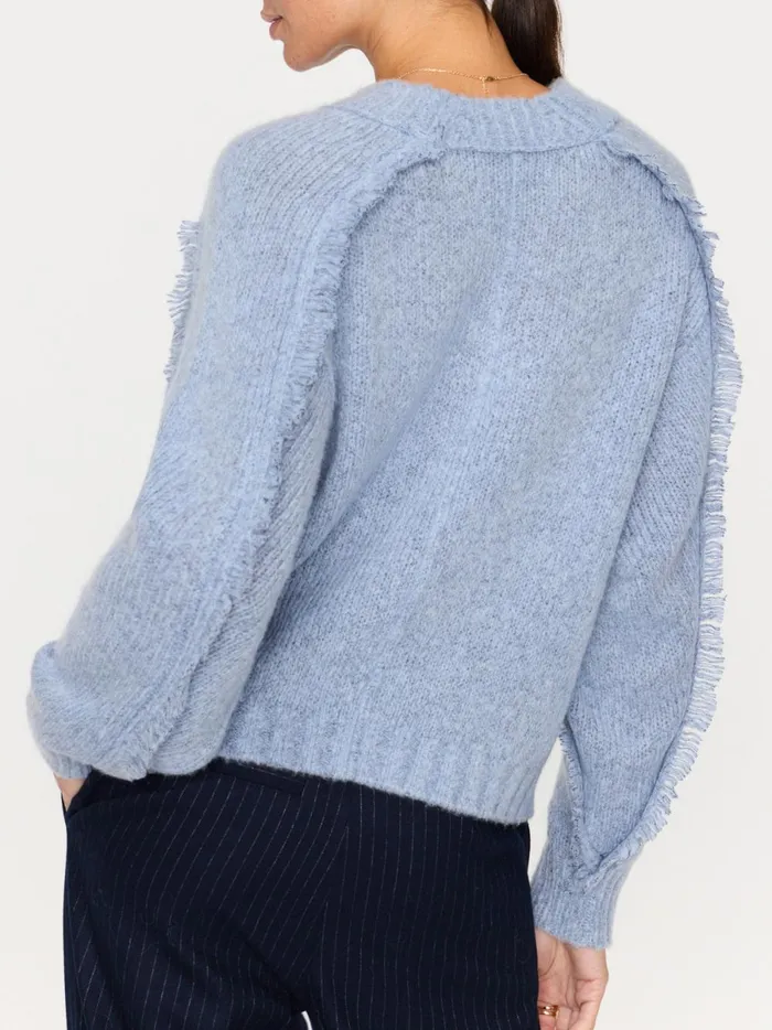 The Aimee Fringe Crew Lucia Blue Mlange Women Brochu Walker Sweaters