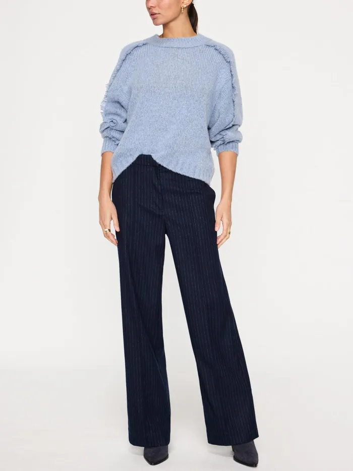 The Aimee Fringe Crew Lucia Blue Mlange Women Brochu Walker Sweaters
