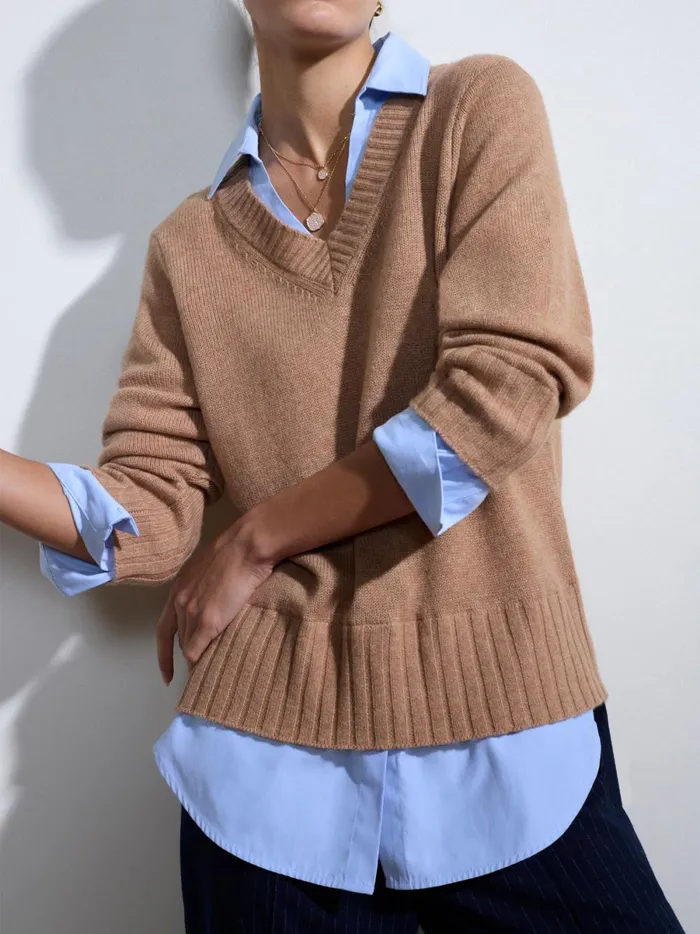 The Arden Looker Camel Mlange With Oxford Women Brochu Walker Looker Sweaters